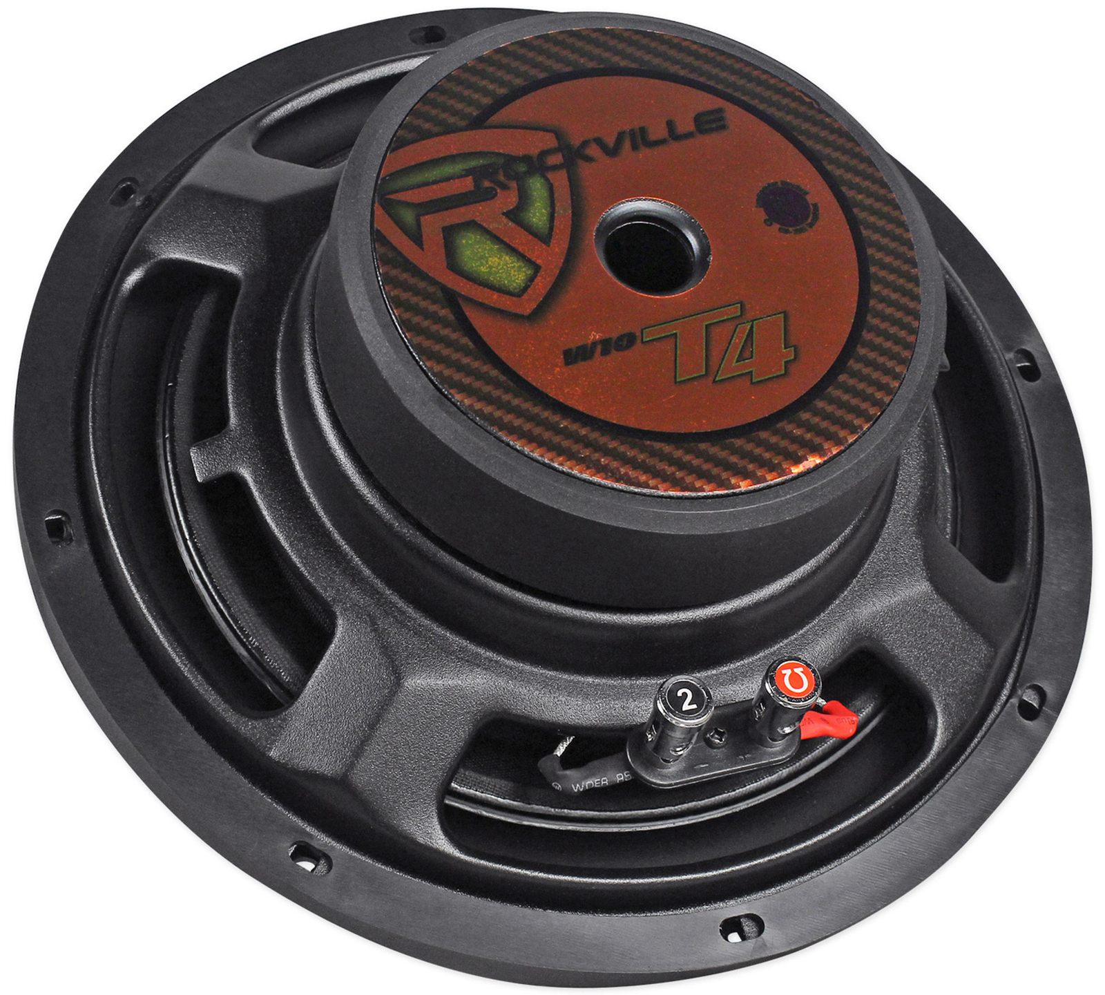 (2) Rockville W10T4-S2 10" Shallow Mount 2400 Watt 2-Ohm Car Audio Subwoofers