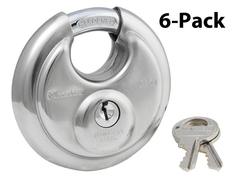 Master Lock 40-KAD Disk Padlock - 6-Pack Keyed Alike