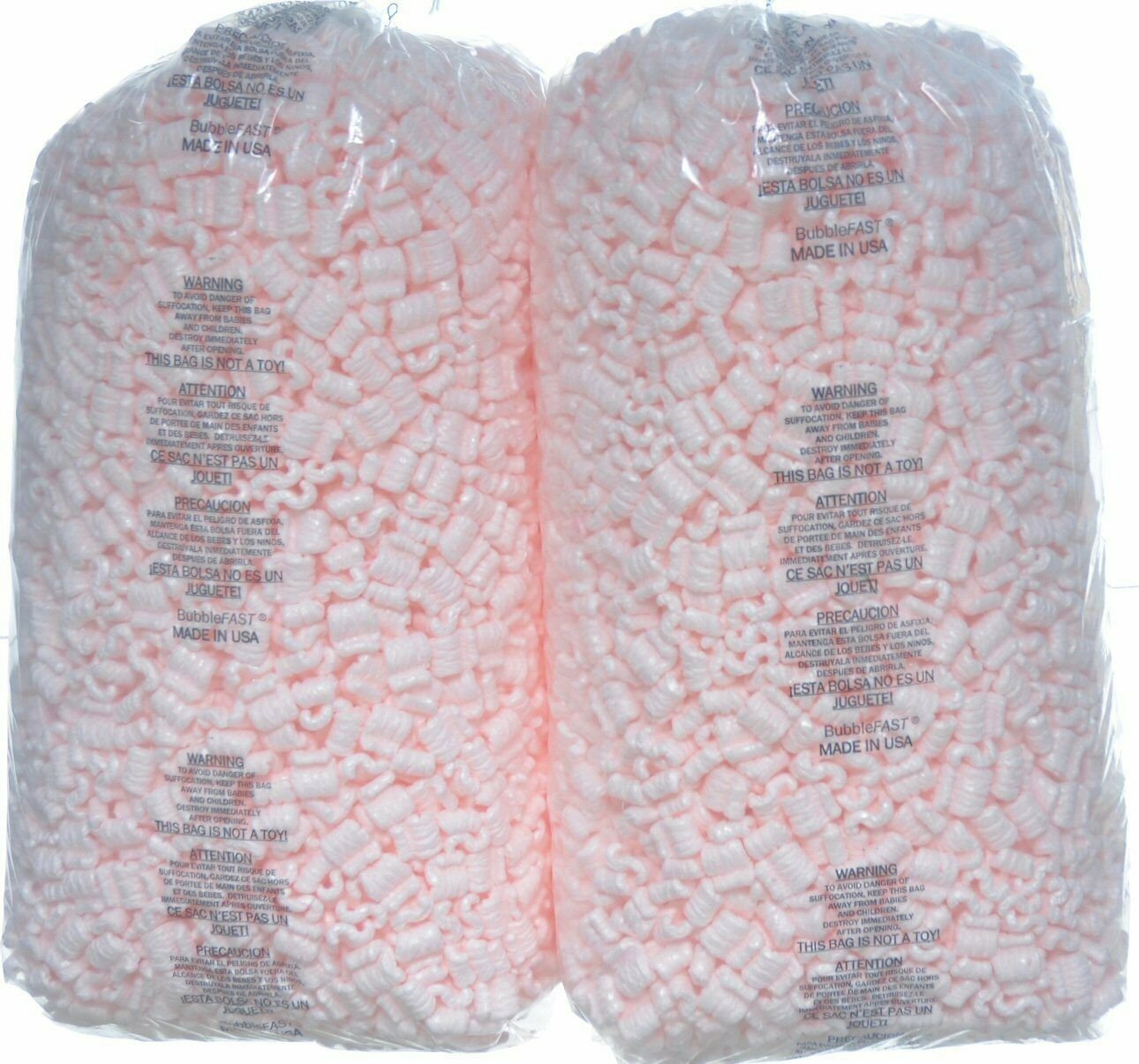 Packing Peanuts 7 cu ft lot [(2) 3.5 cu ft] Bags Pink Anti Static