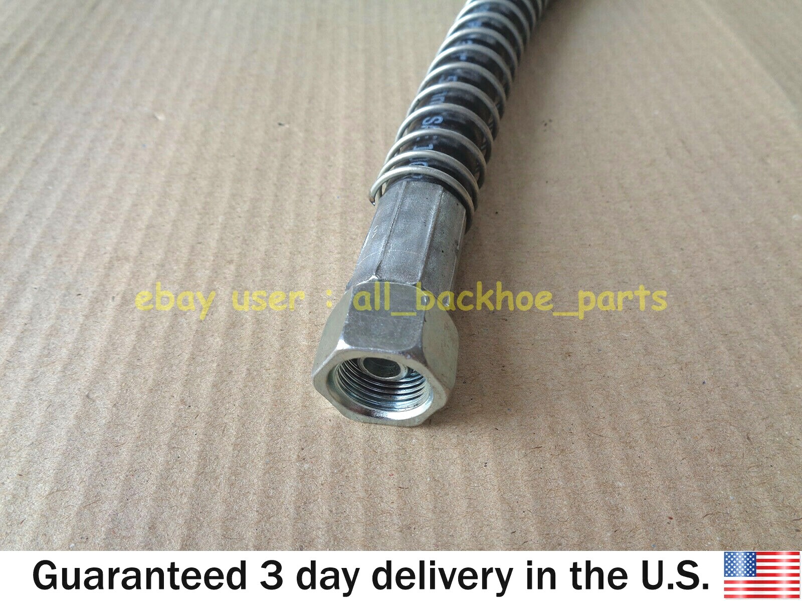 JCB BACKHOE - HOSE 3/8 BSP 800 MM WITH SPRING GUARD, 2 PCS. (PART NO. 612/80156)