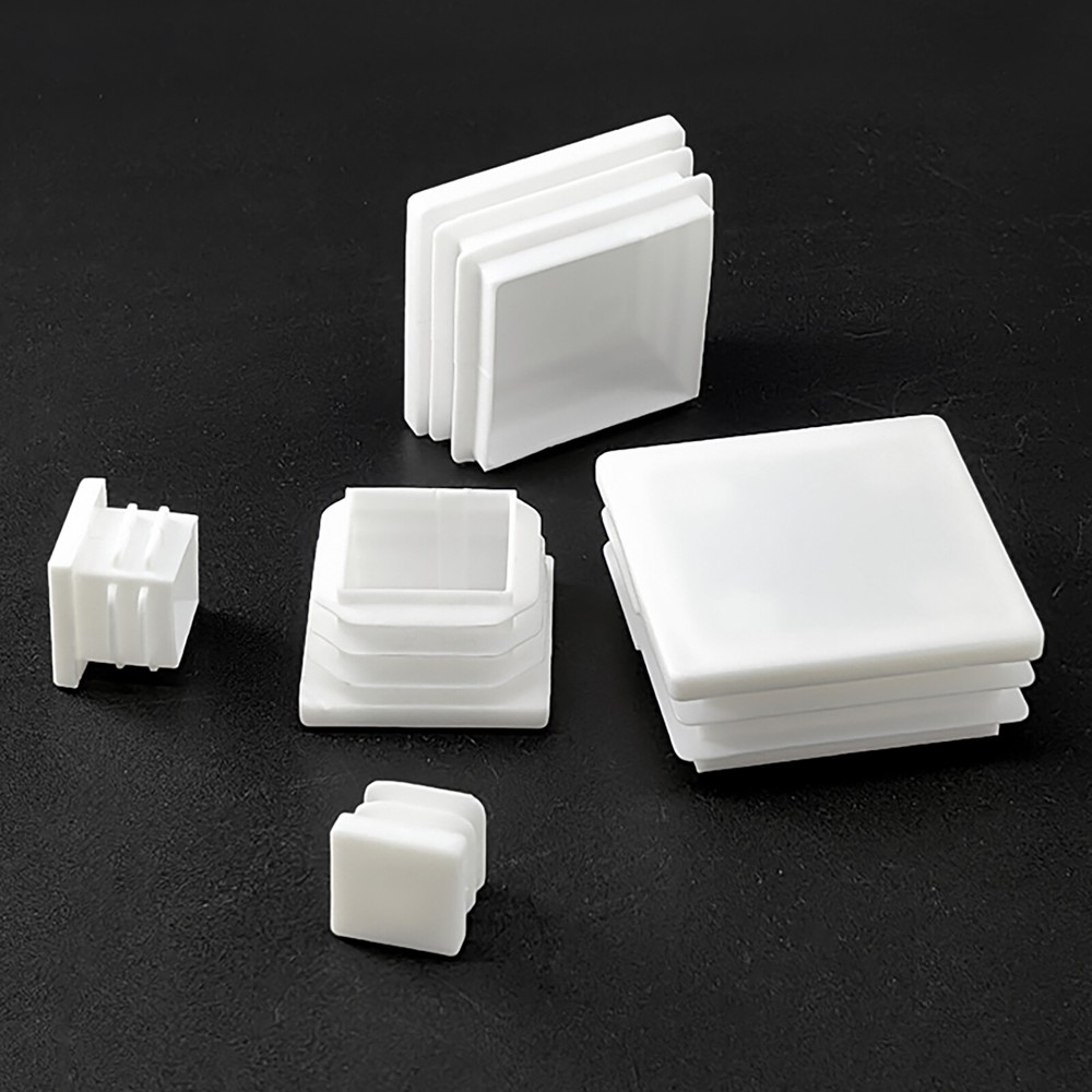 White - Square Plastic End Caps Blanking Plugs Tube Pipe Box Section Inserts