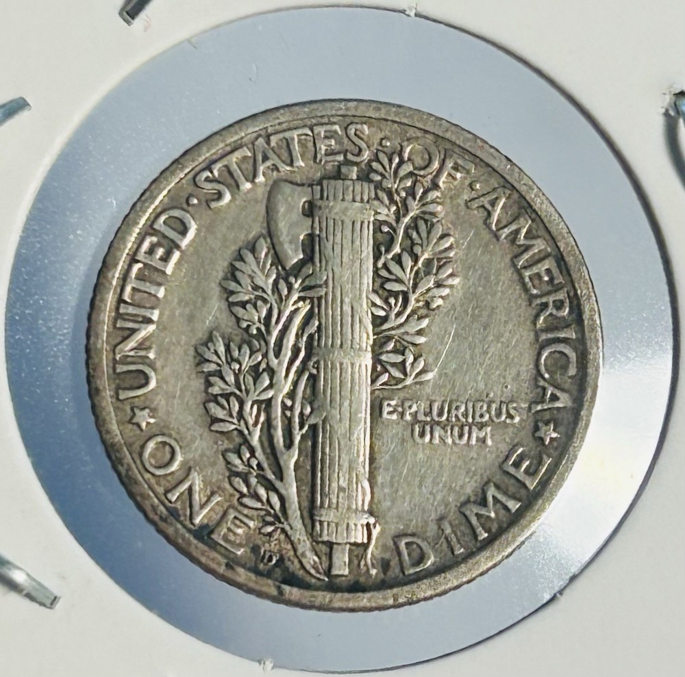 1918-D Mercury Silver Dime Coin XF