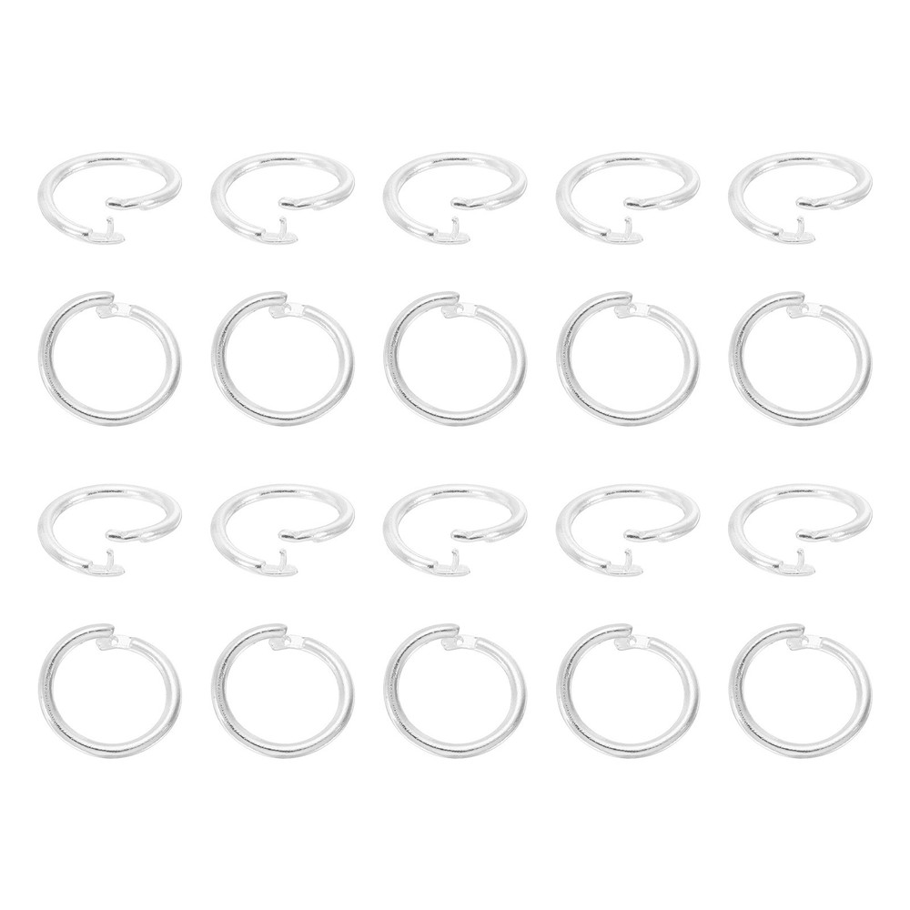 20 Pcs Locking Jump Rings 14mm Round Twist Clasp Silver