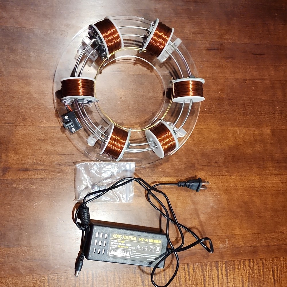 6 Ring Electromagnetic Coil Ring Ball Bearing Accelerator Teaching Toy
