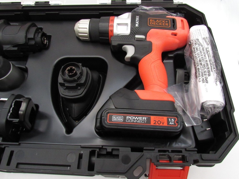 BLACK+DECKER Matrix 20V MAX Cordless 5-Tool Combo Kit w/ Case Battery Charge