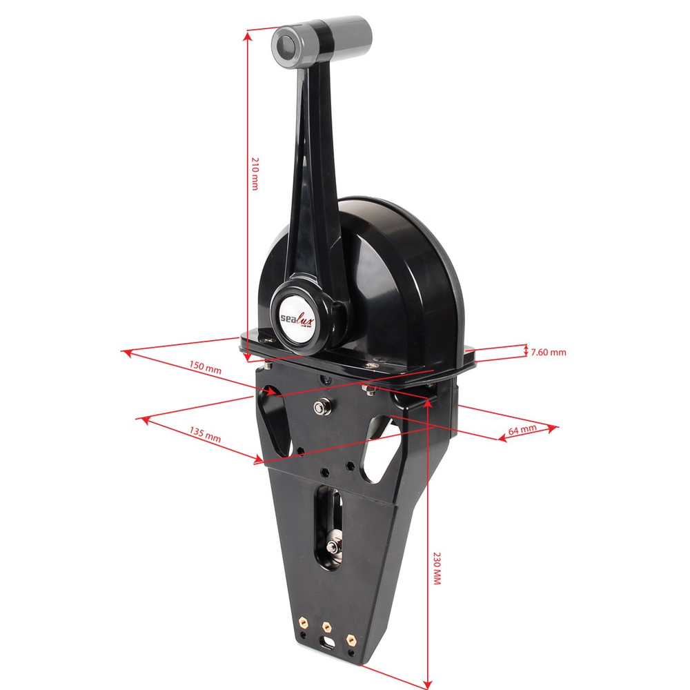 Black Marine Boat Single Lever (Handle) Top-Mount Engine Control for Board