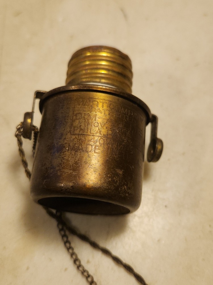 Antique WIRT DIM-A-LITE Patent 1908 Light Bulb Dimmer Electrical Devise