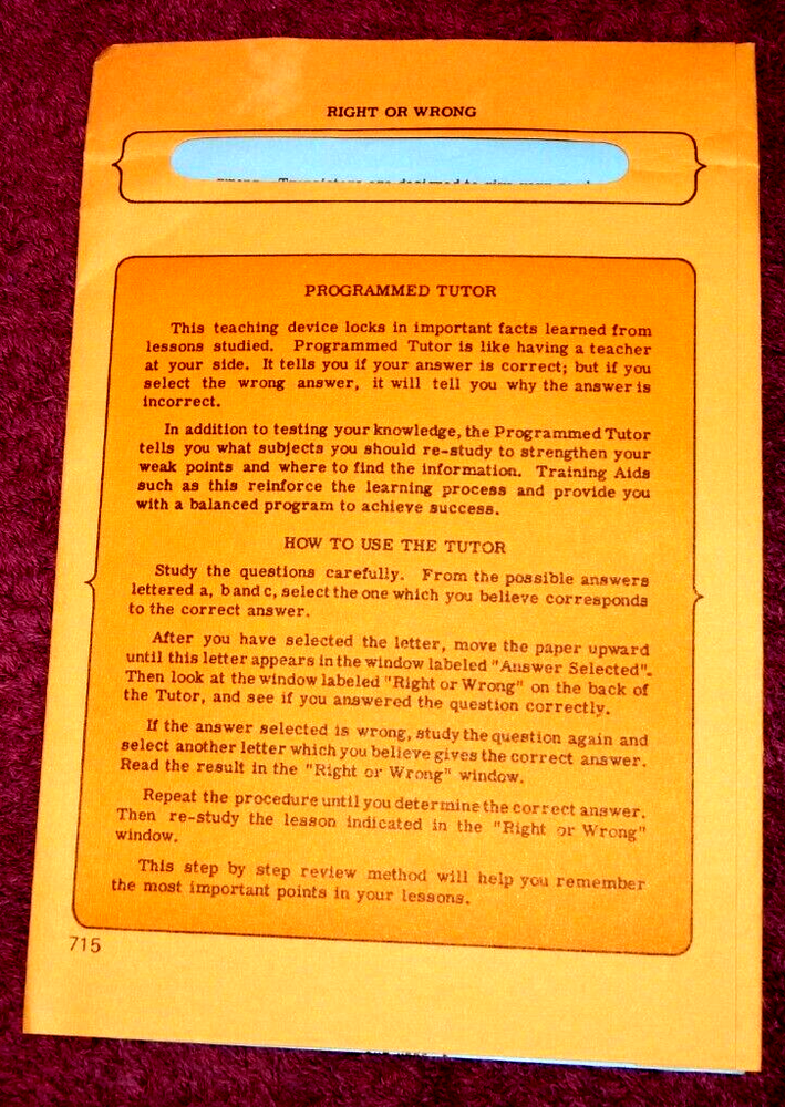 Vtg National Technical Schools Programmed Tutor Electronics Examination No PT-3