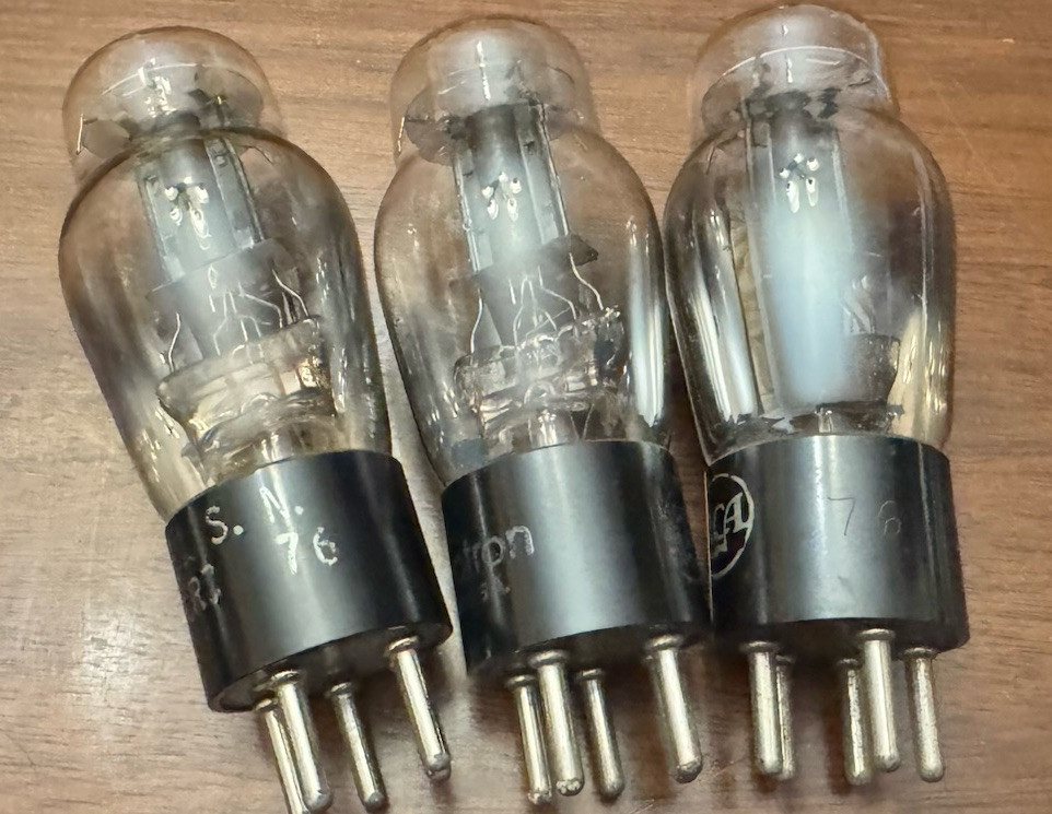 3- NOS Type 76 VT-76 Black Plates RCA Cunningham Usn 76