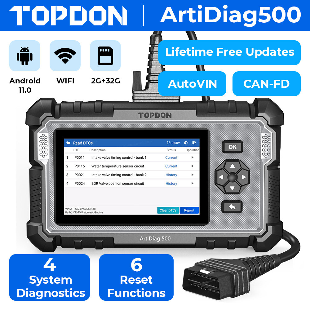 TOPDON ArtiDiag500 OBD2 Scanner Engine BMS Code Reader Car Diagnostic Scan Tool