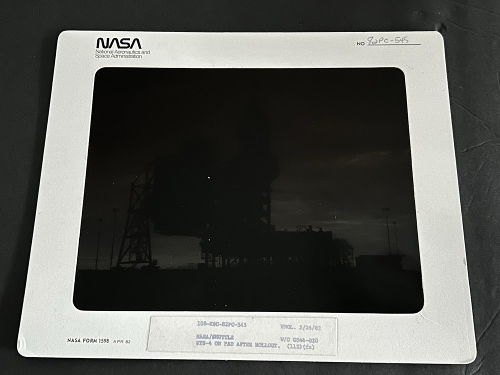 1982 NASA KSC Space Shuttle Columbia STS-4 Launchpad Presentation Transparency