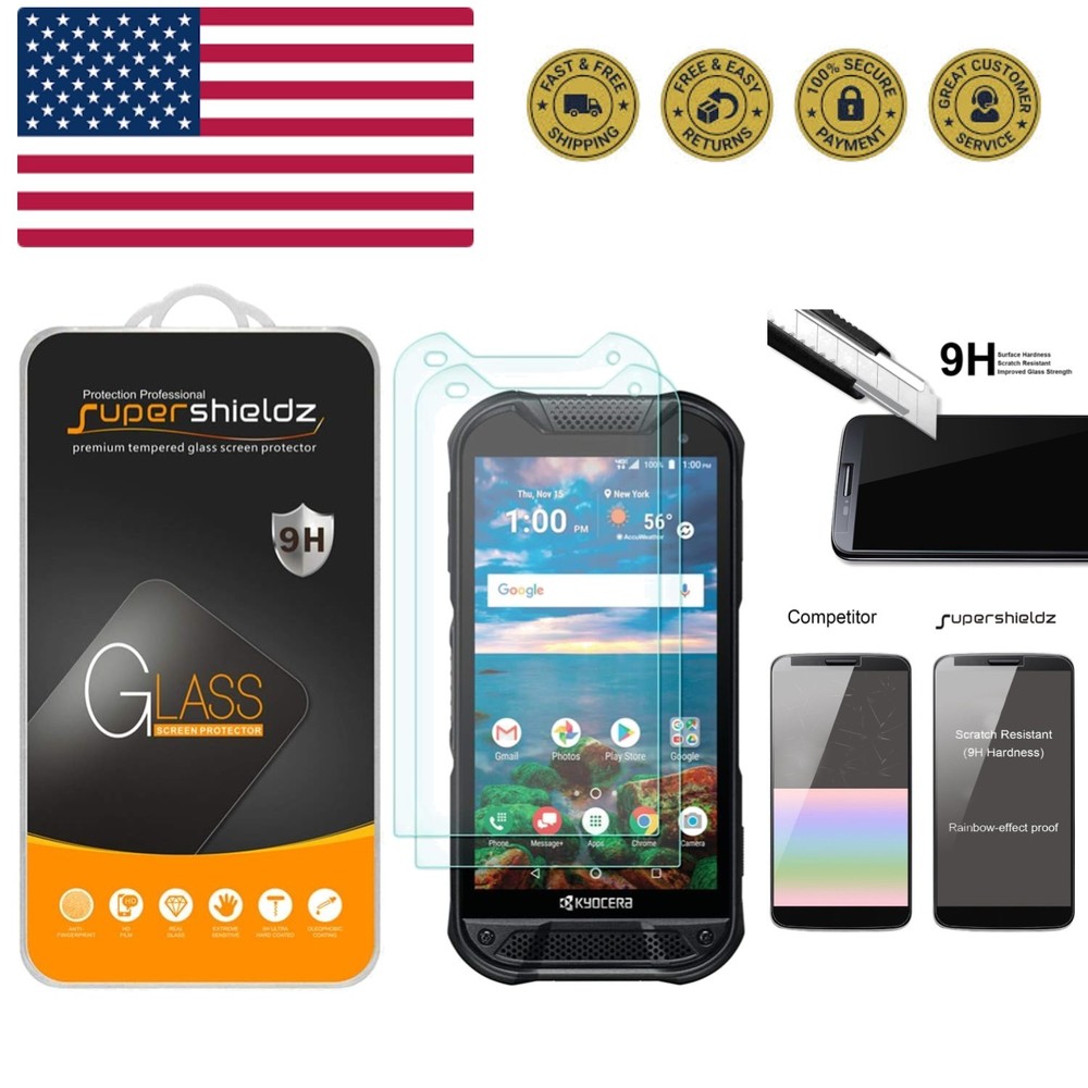 2 Pack Designed for Kyocera DuraForce Pro 2 Tempered Glass Screen Protector, ...