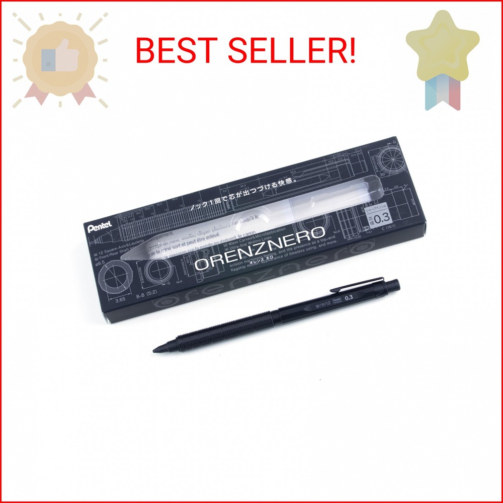 Pentel Orennero Mechanical Pencil, 0.3mm, PP3003-A, Black