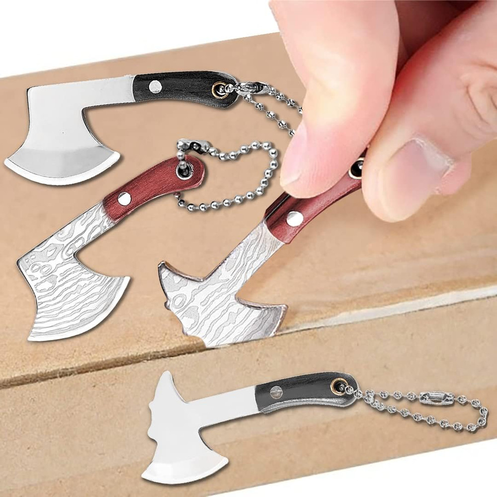 Mini Hatchet Pocket Knife Tiny Axe Knife Set Damascus Small Hatchet for Package