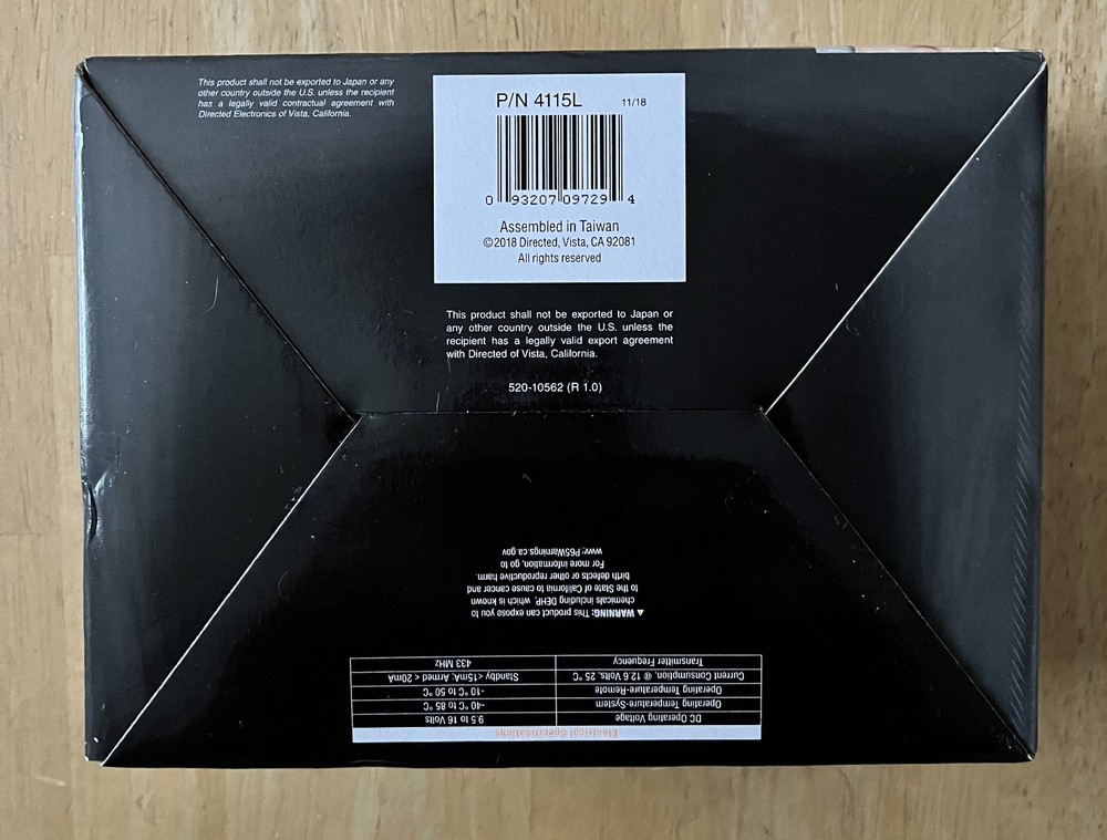 AVITAL 1-Button Remote Start with Unlocking. Model: 4115L.