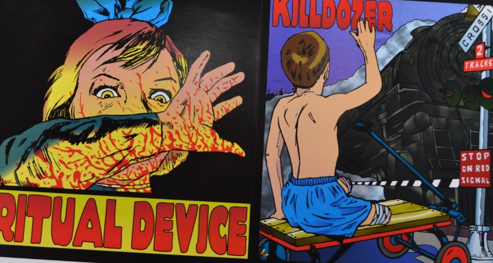 FRANK KOZIK - KILLDOZER / RITUAL DEVICE - MAN'S RUIN - SPLIT 10" PROOF SHEET