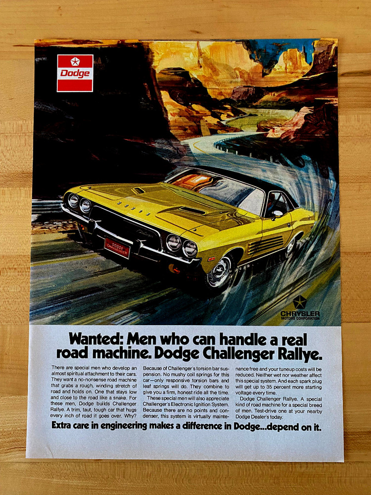 1972 Print Ad Dodge Challenger Rallye
