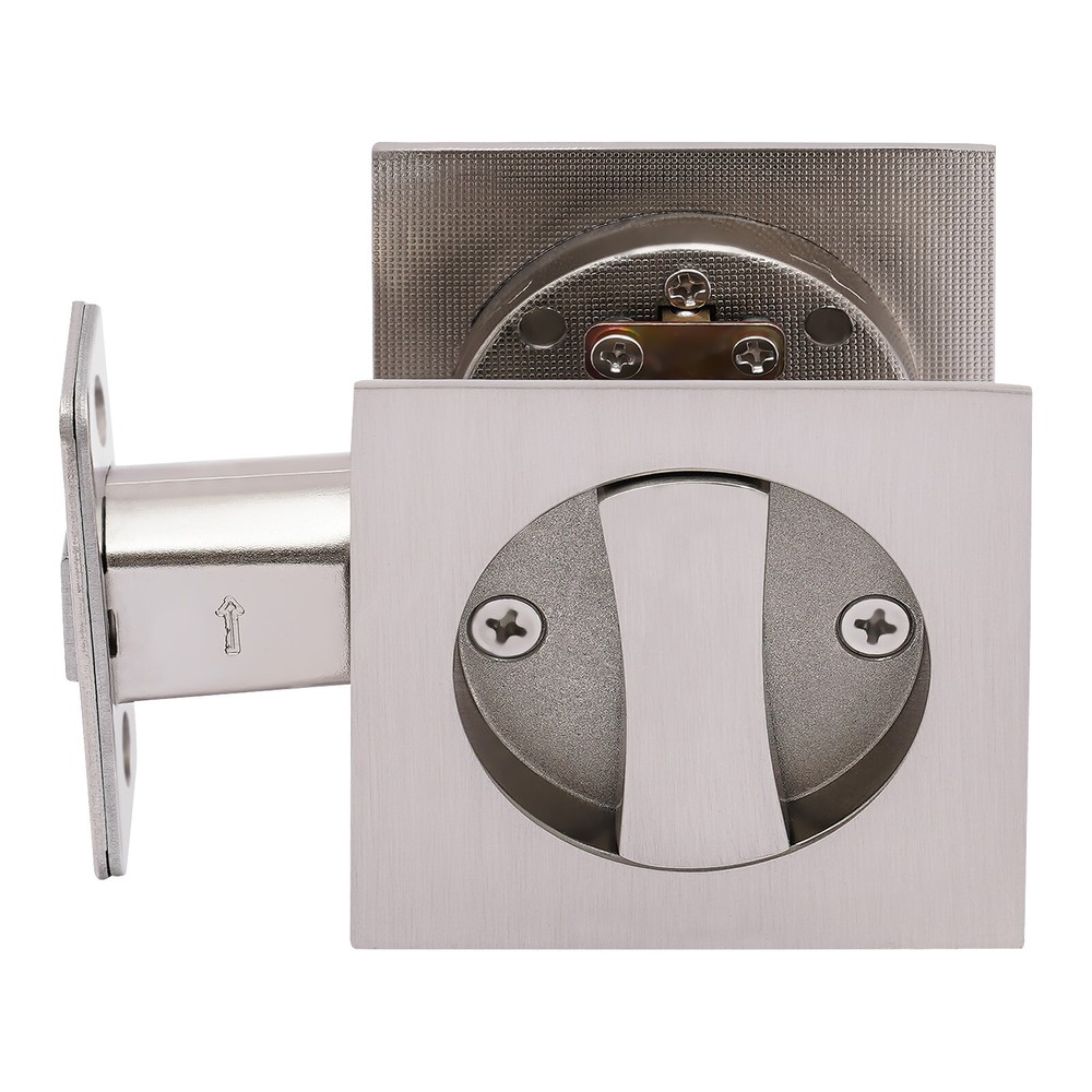 Cavity Sliding door Lock Privacy Function Entry lock Silver Square