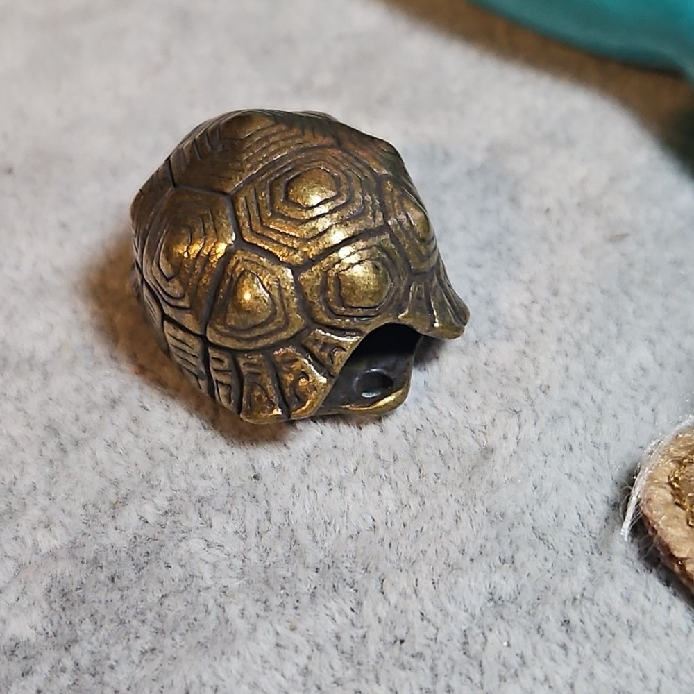 Turtle Keepsake Box With A Baby Turtle And A Tortoise Shell Bell Keychain