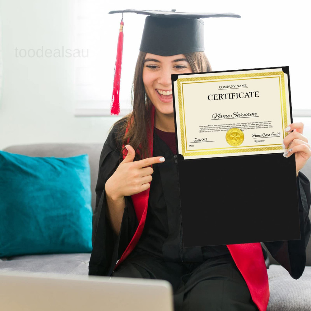 150 Pcs Certificate Kit Include 50 Holders 50 One Size, Black