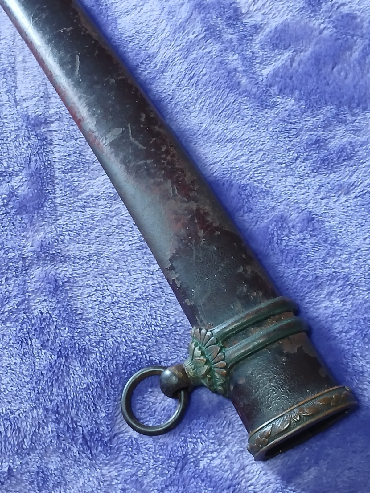 WWII Japanese Ofiicer's Showato Sword Signed "Fukumoto Amahide" with Tachi Tsuka