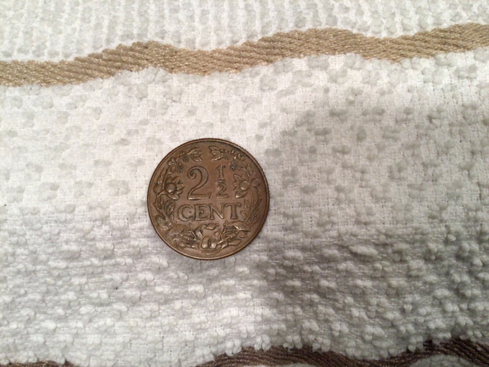 1944 Curacao 2 1/2 Cent Coin