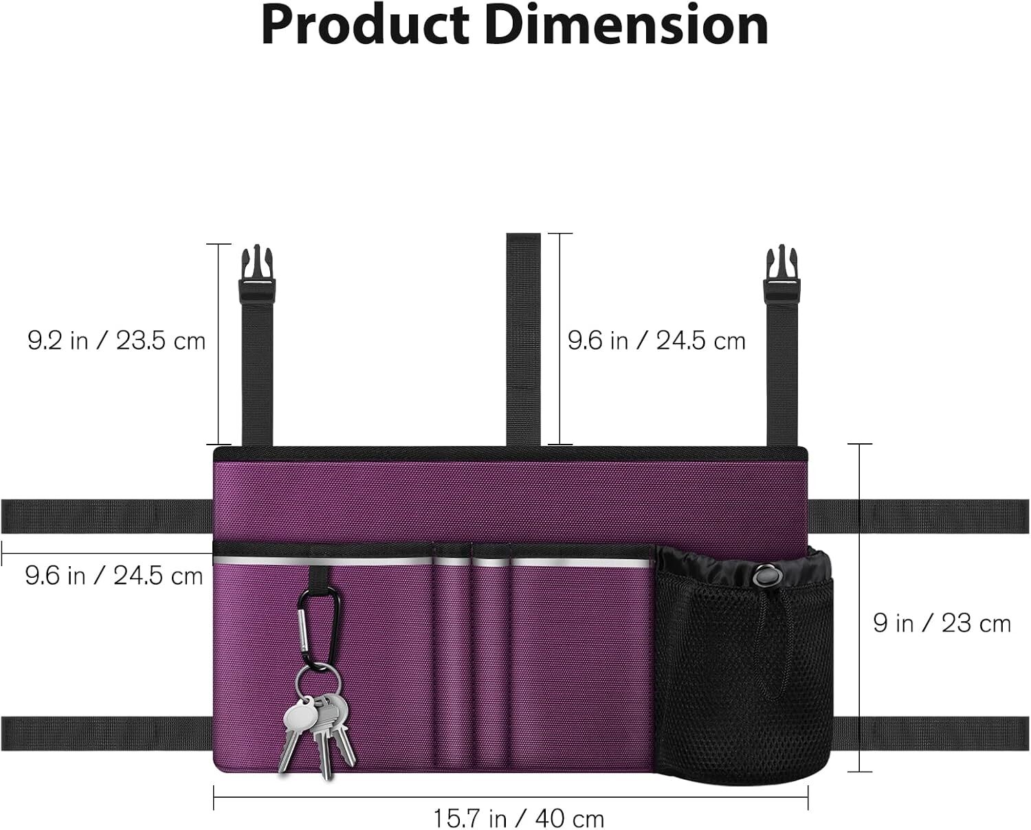 FINPAC Large Walker Tote Bag with Cup Holder Folding Walker Storage Basket Pouch
