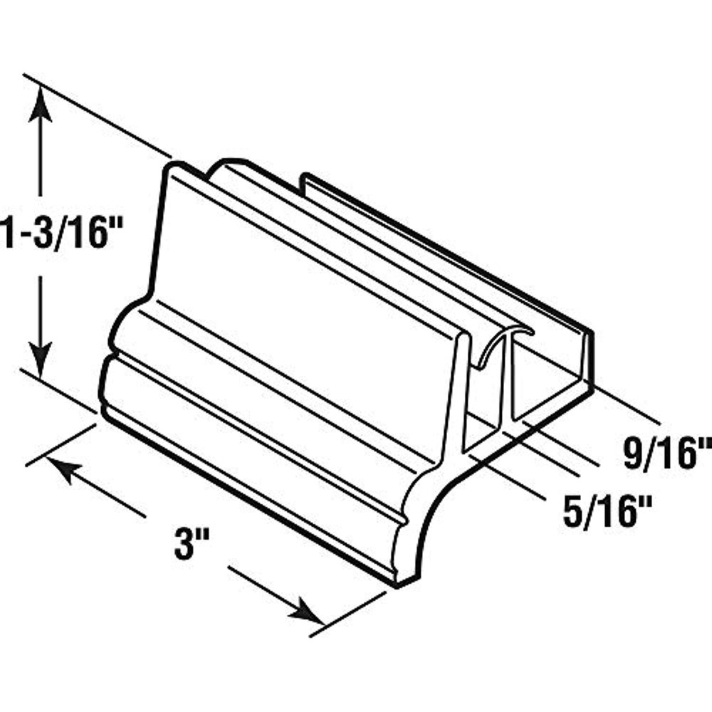 Slide-Co 193086 Shower Door Bottom Guide, Clear , Gray