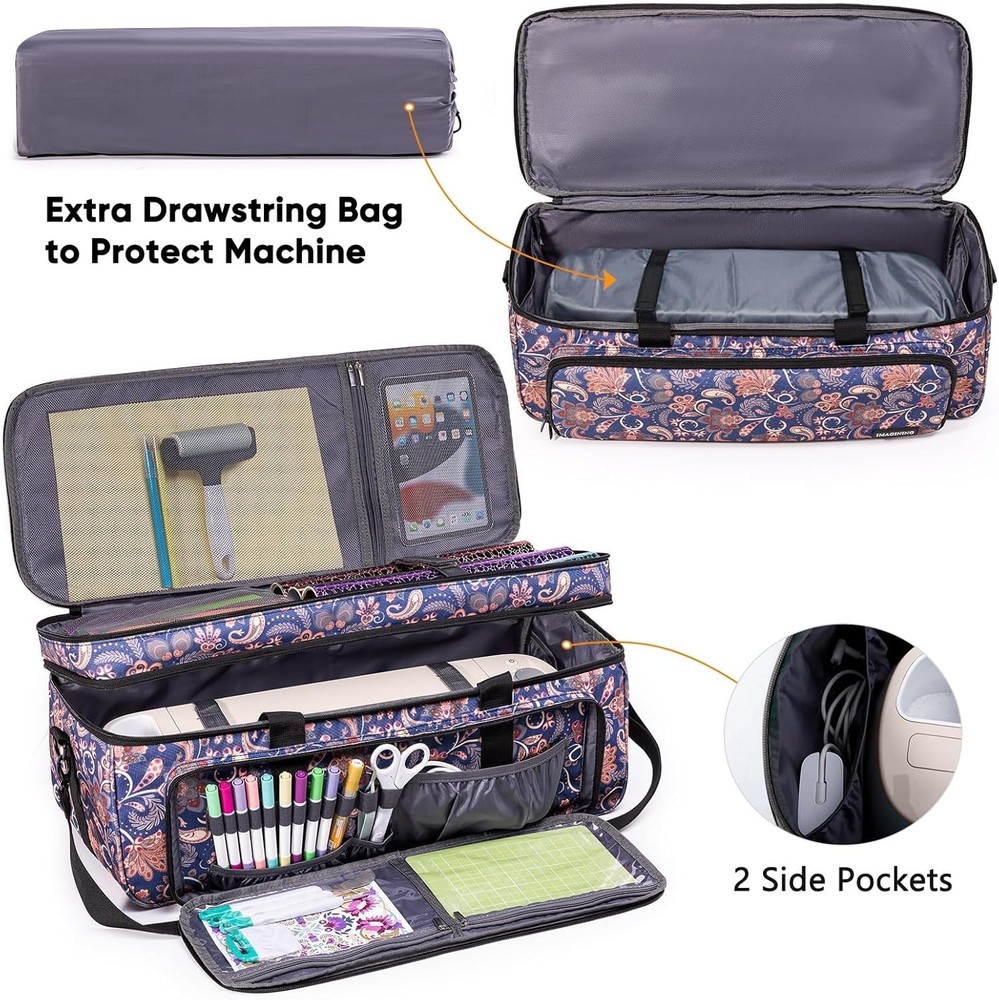 Cricut Carrying Case Polyester Double-Layer Storage Organizer for Maker Explore