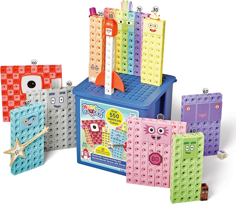 Numberblocks Heroes with Zeroes Mathlink Cubes Activity Set Preschool Learning