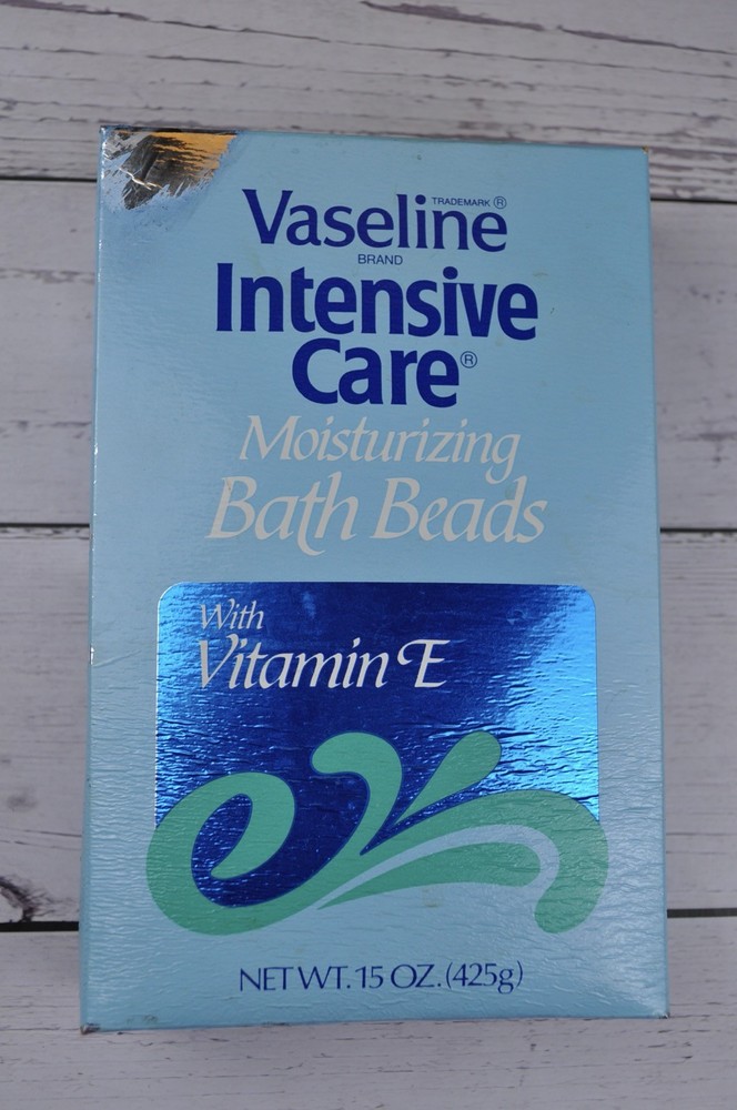 Vintage Vaseline Intensive Care Moisturing Bath Beads Box PROP