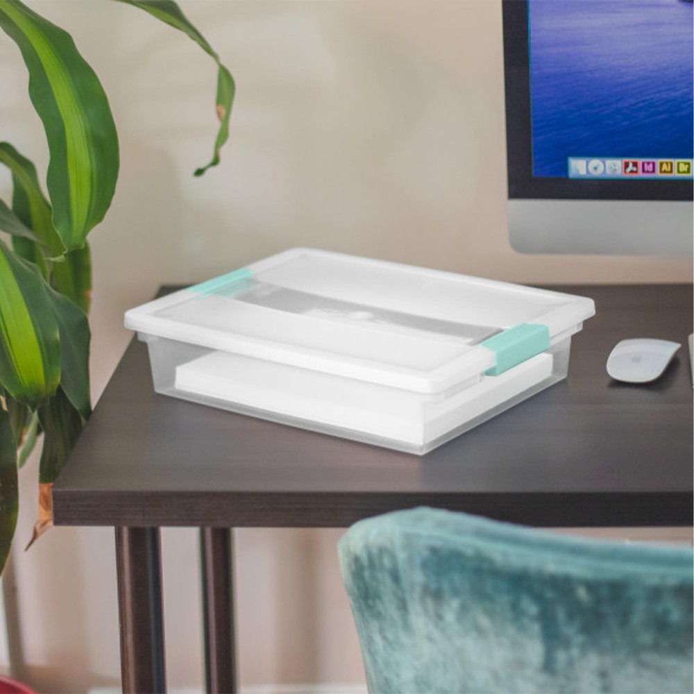 Sterilite Clip Box, Stackable Small Storage Bin with Large, Clear/Transparent