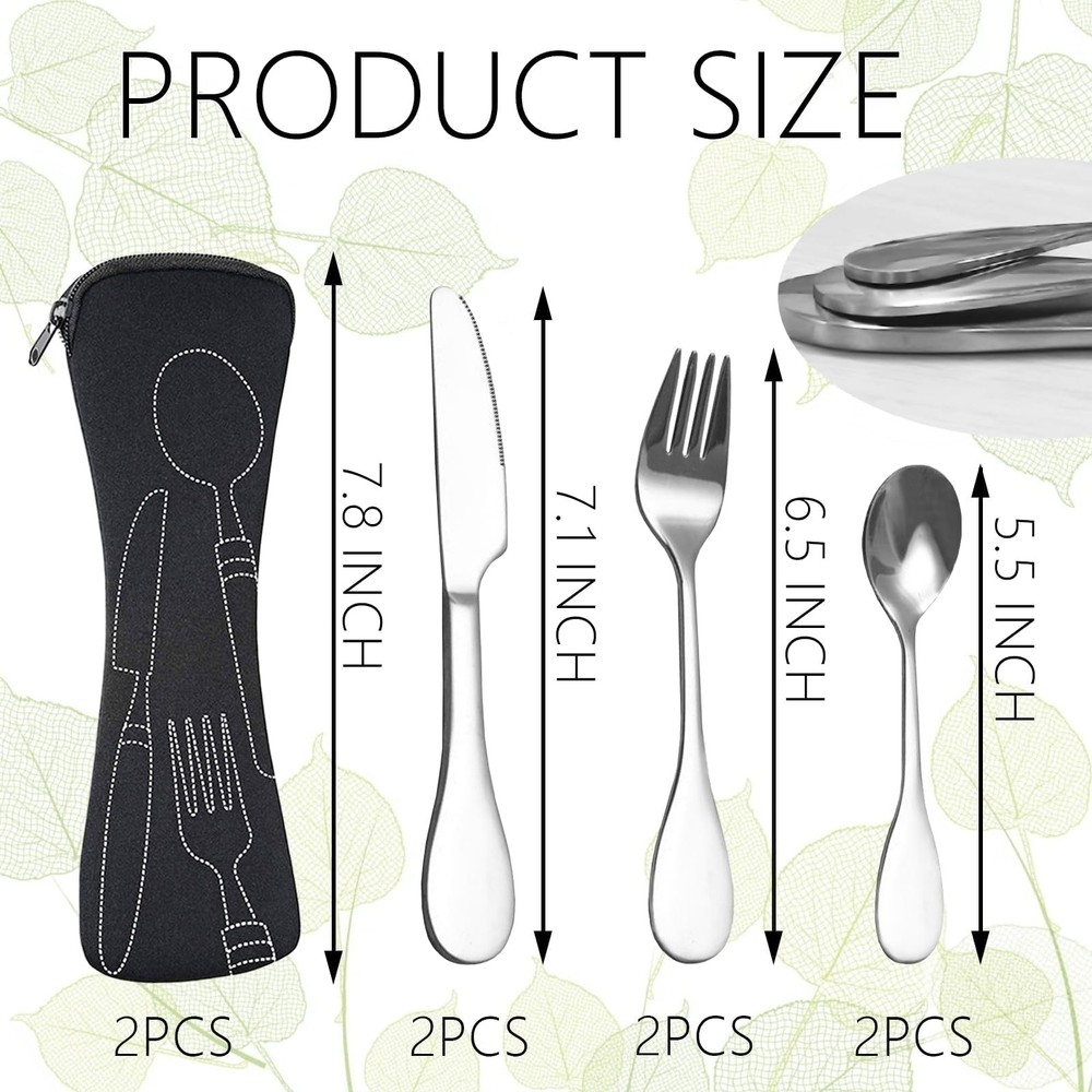 8 PCS Eating Portion Control Flatware Weight Management Silverware Portion Co...