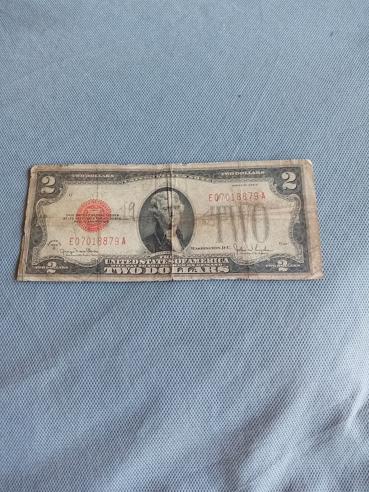 1928 G Two Dollar $2 Red Seal Note