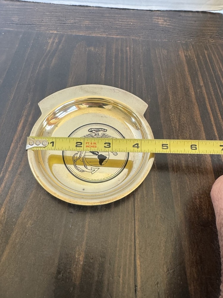 United States Marine Corps Solid Brass Trinket Dish