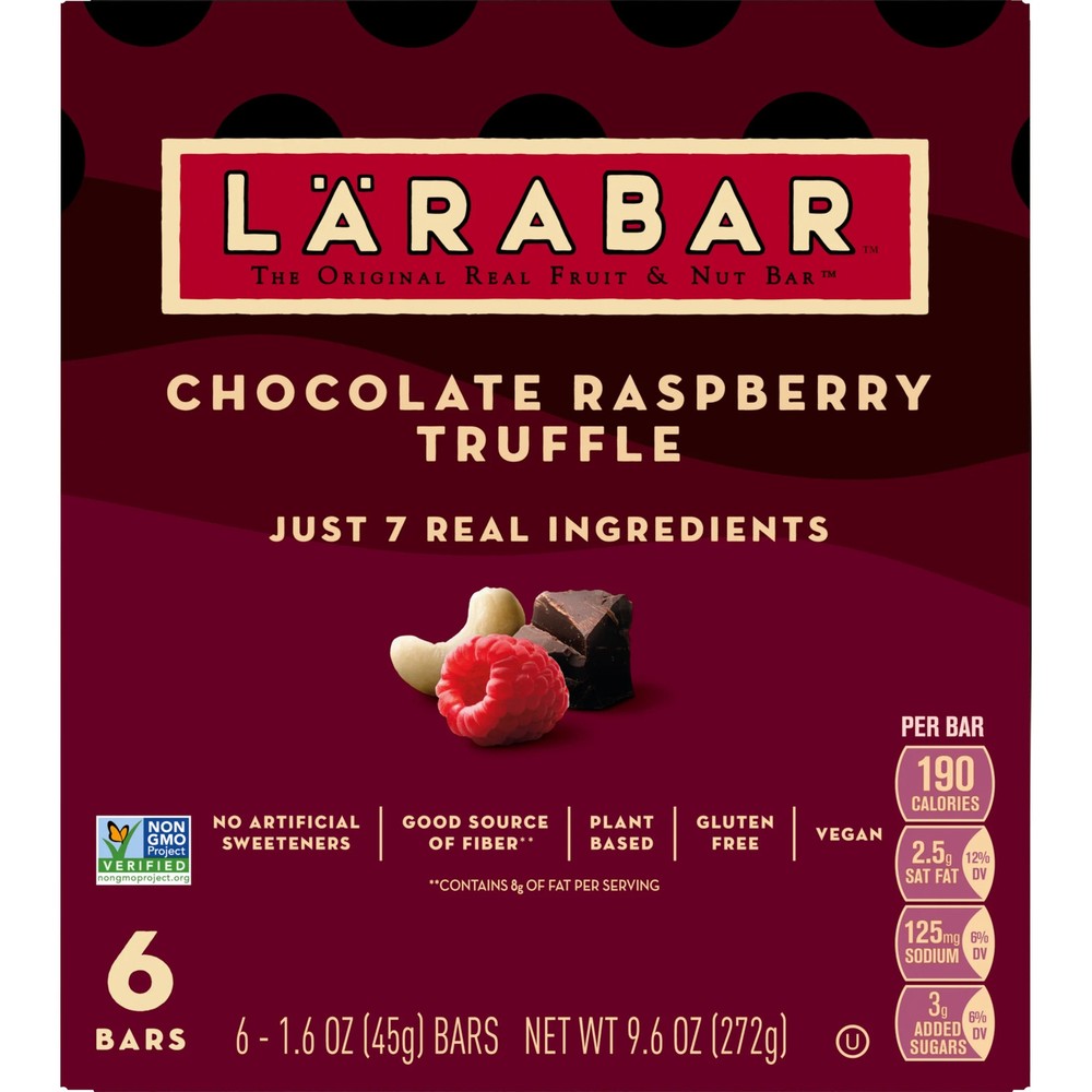 Larabar Chocolate Raspberry Truffle Fruit Nut Bars 6 Count