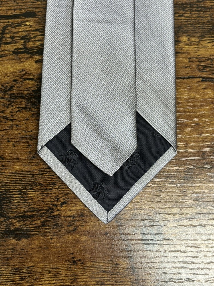 Brooks Brothers Solid Silver Tie 100% Silk Men's Necktie 57"
