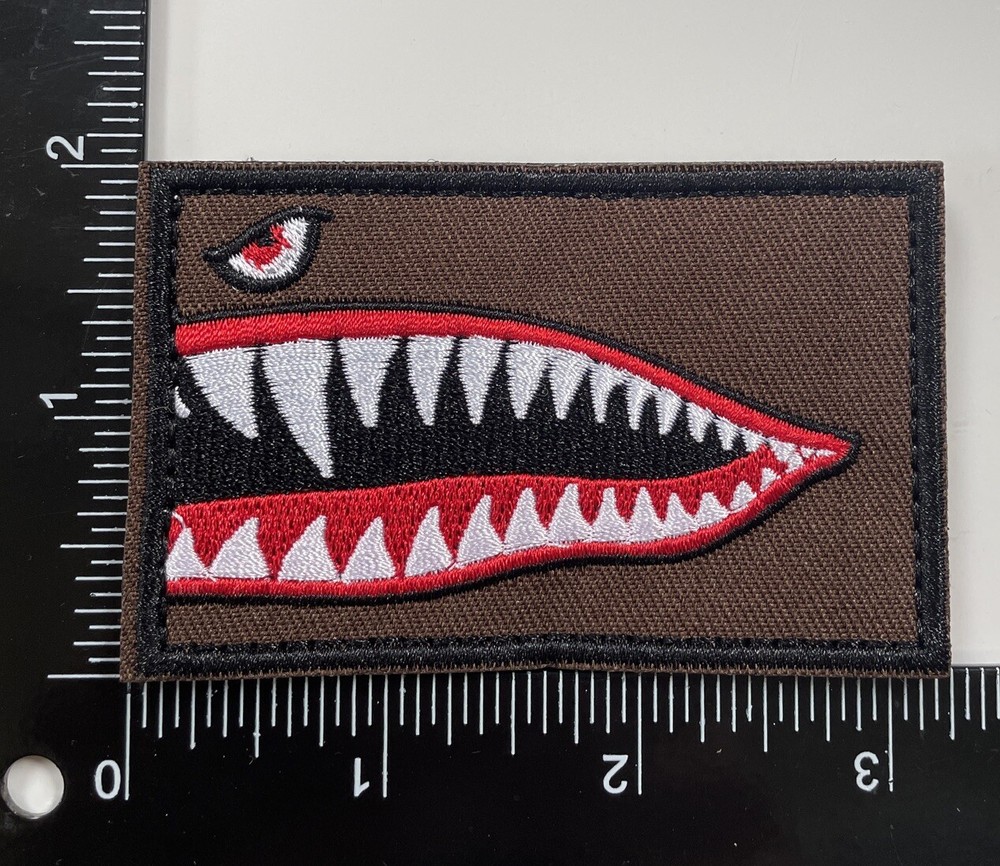 Flying Tigers P40 Shark Mouth Attack WW2 Warthog Tactical Morale Patch Hook Loop