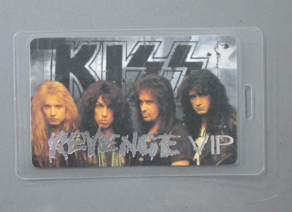 KISS backstage pass laminated Revenge Tour VIP -Silver Ink !