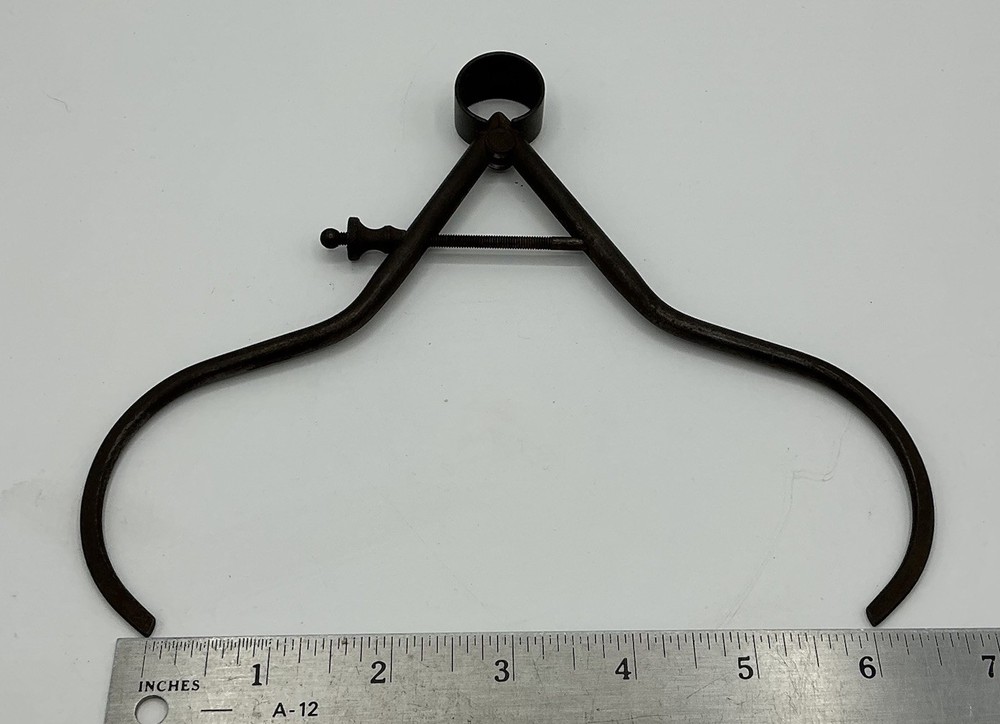 Vtg Tools Starrett 7” Spring Type Outside Caliper Round Leg & Solid Nut USA