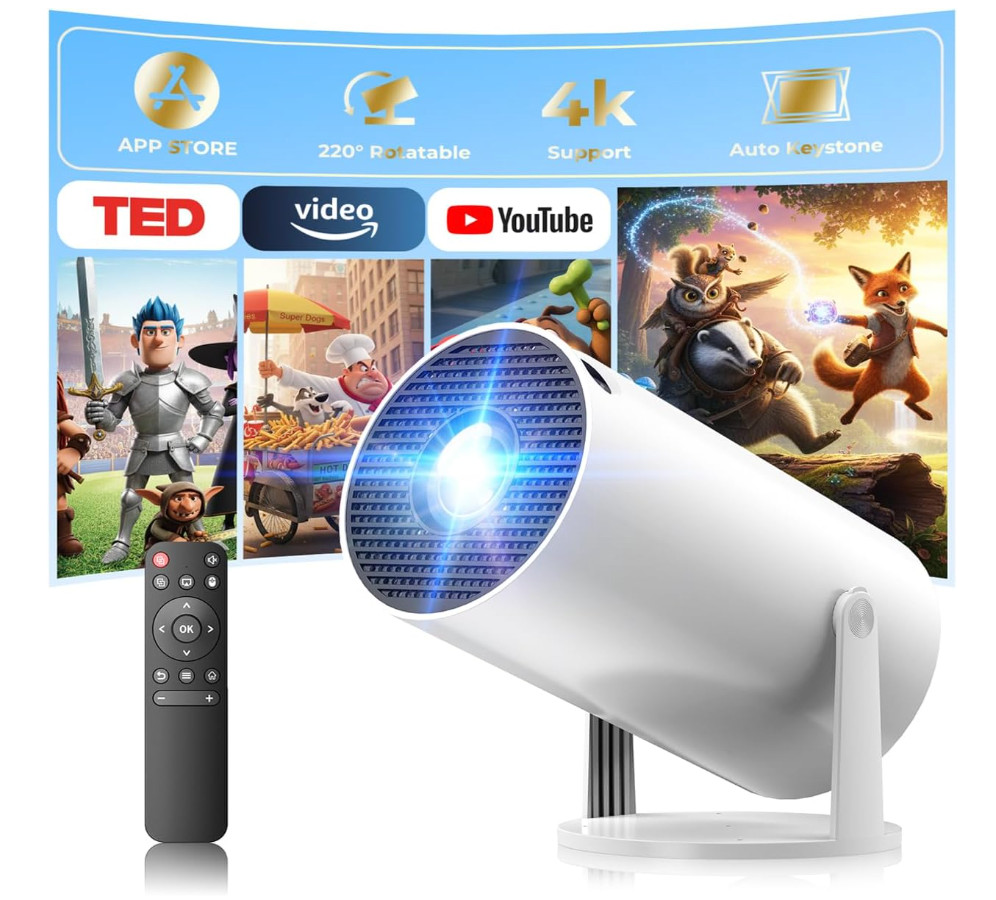 Mini Projector with WiFi and Bluetooth, Portable Projector Built-in Apps Support