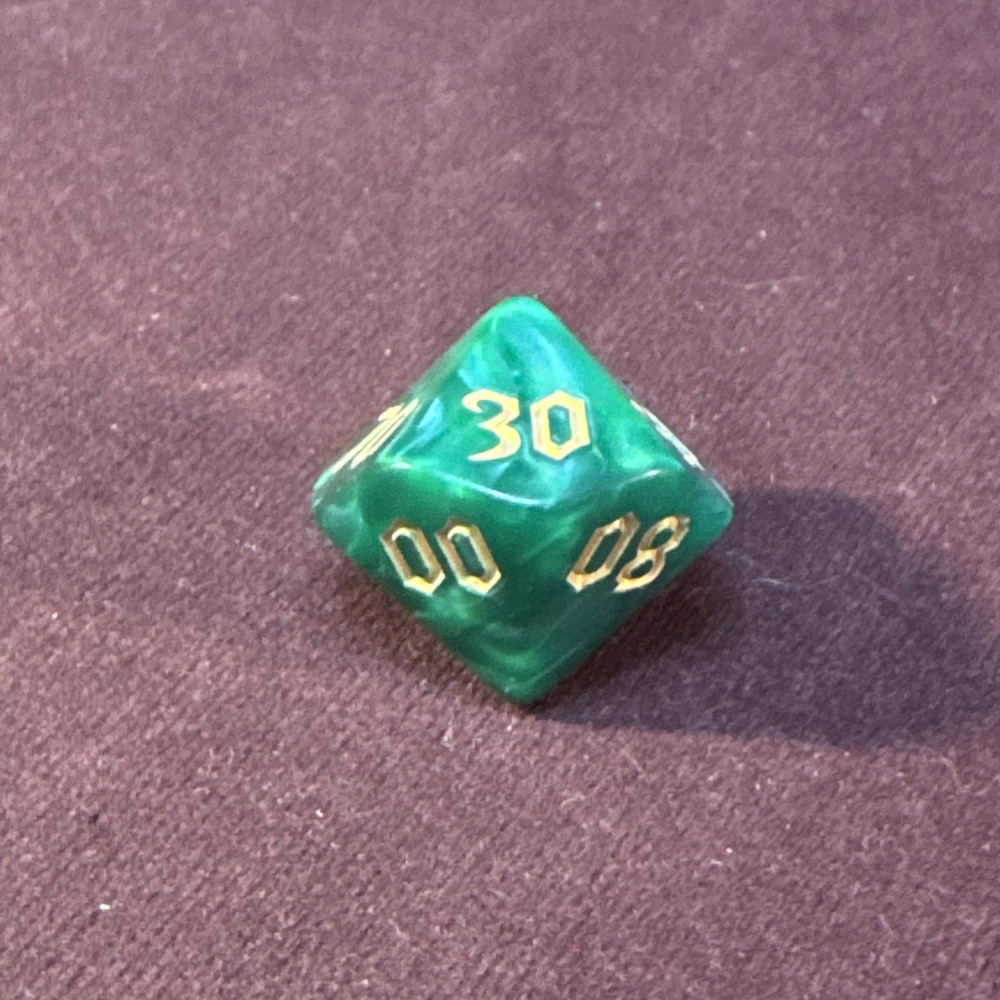 Dark Green Marbled 7-piece Acrylic Dice Set - RPG DND 14