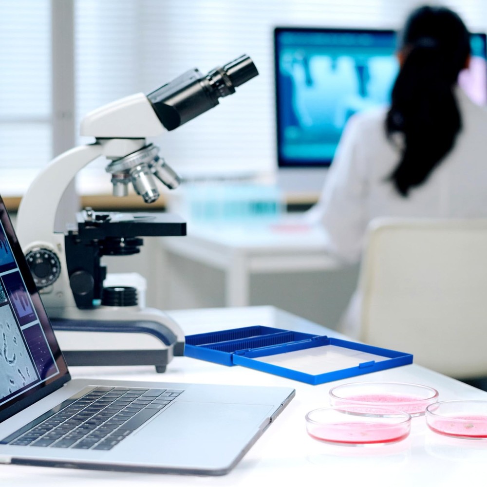 4 Pcs Microscope Slide Storage Box, 100 Place Plastic Holder for Blue