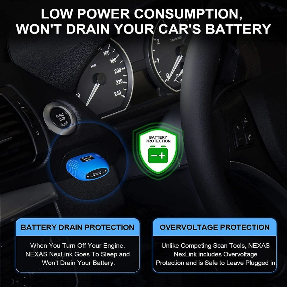 NEXAS NexLink Bluetooth OBD2 Scanner for Car Motorcycle Diagnostic Tool Reader