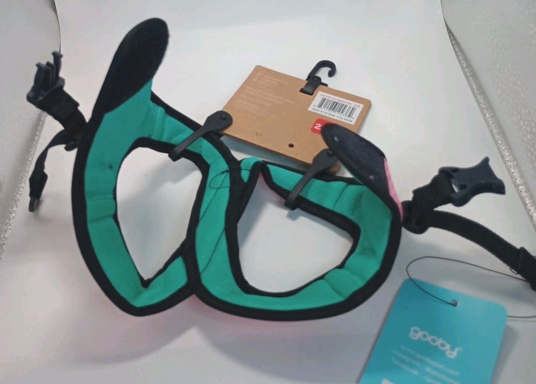 NWT Gooby Everyday Vest Dog Harness 2XS Comfort Pink & Teal Click Closure