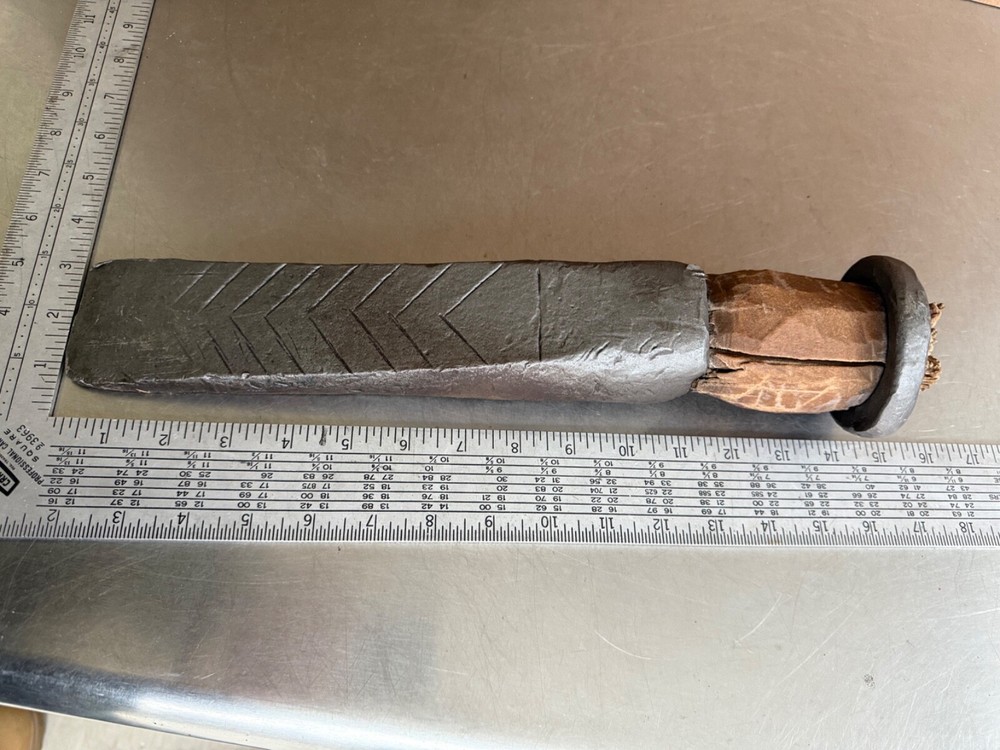 Vtg. LOGGING GLUT Wood Splitting Socket Wedge Chisel Wood Handle Lumberjack