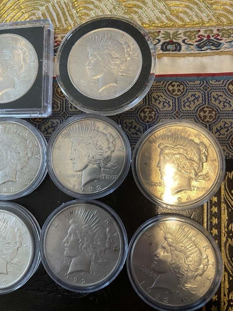 10 90% Silver Peace Dollars ( Circulated)