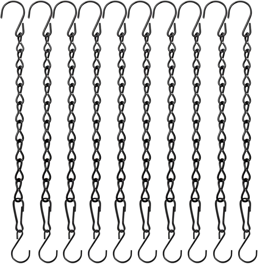 Adjustable Black Hanging Chains 10 Pack - Perfect for Planters & Wind Chimes