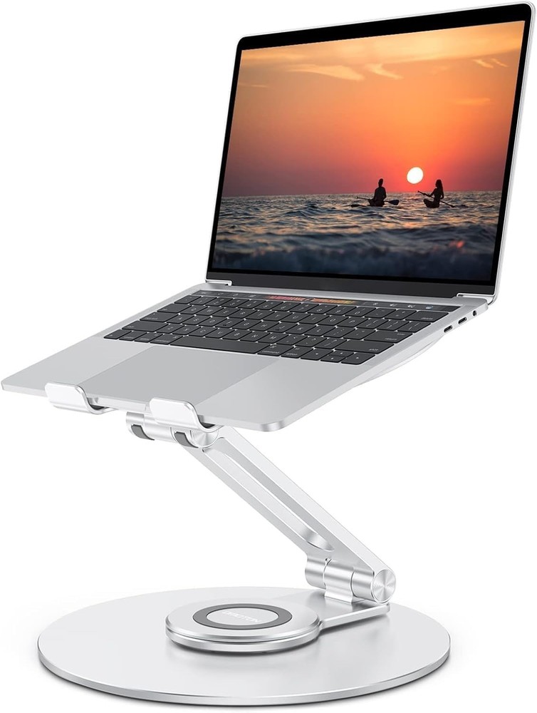 Adjustable Laptop Stand with 360 Rotating Base, Ergonomic Laptop Riser for Co...
