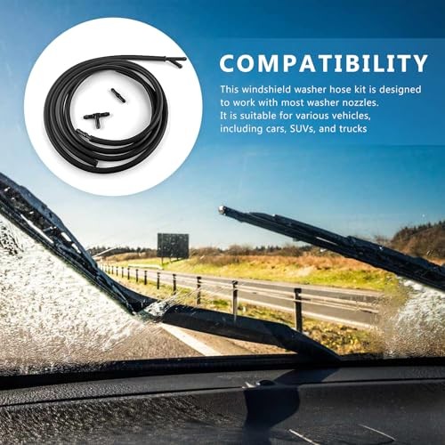 4 Meter Universal Windshield Washer Hose Kit with 12 Connectors, Flexible
